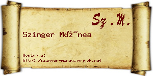 Szinger Mínea névjegykártya